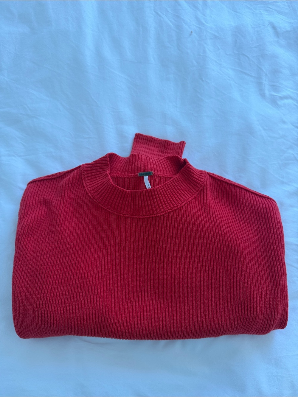 Free People Crimson Ribbed Turtleneck Sweater